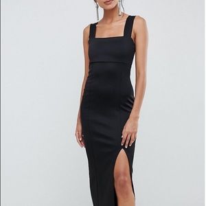 ASOS Fitted Maxi Square Neck w/Slit